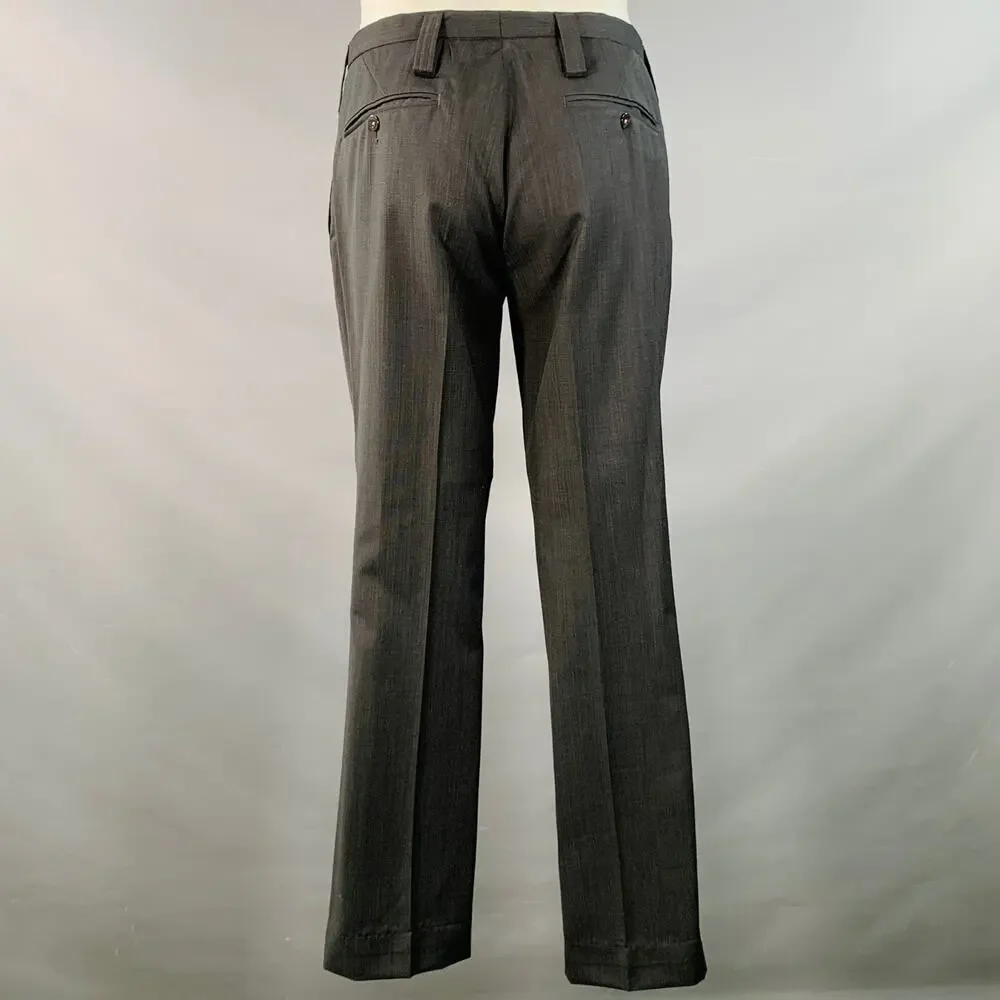 J. LINDEBERG Size 40 Regular Black Grey Wool Peak Lapel Single Button Suit